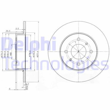Тормозной диск DELPHI bg3764