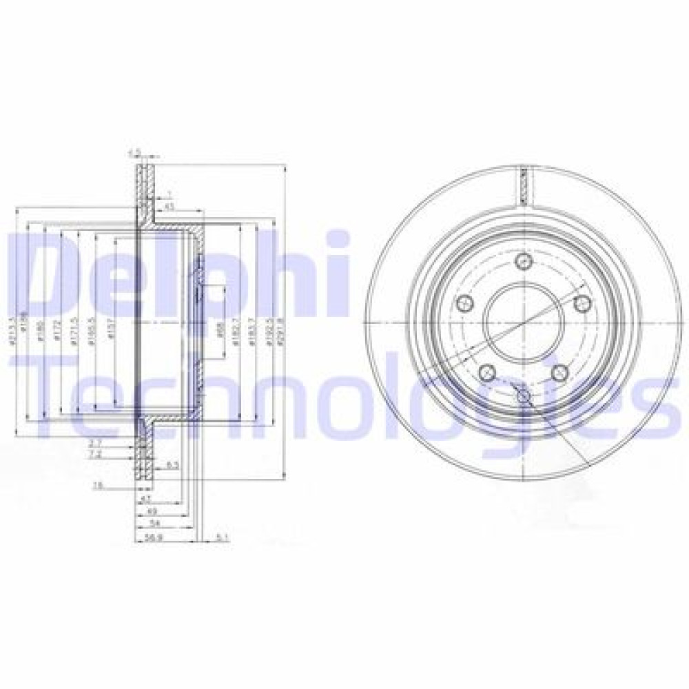Диск тормозной DELPHI bg3765c
