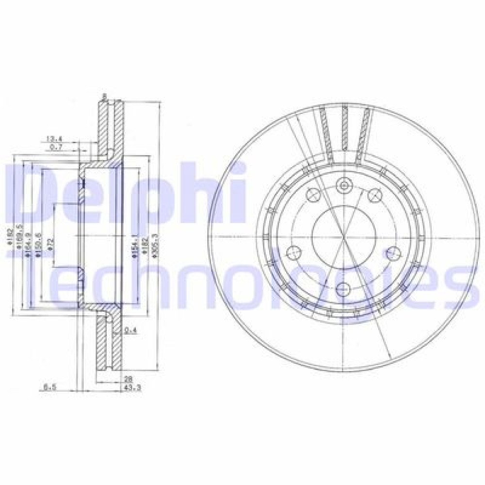 Диск тормозной DELPHI bg3768