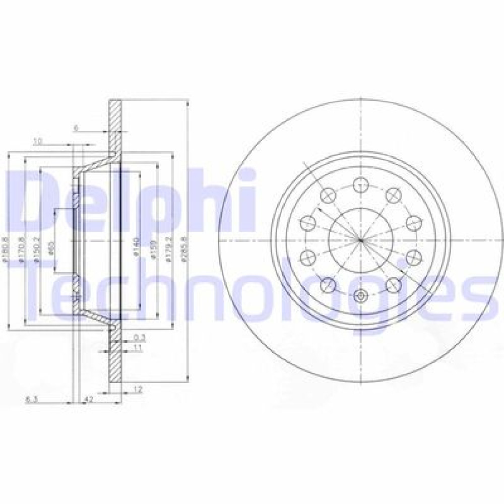 Диск гальмівний DELPHI bg3954c