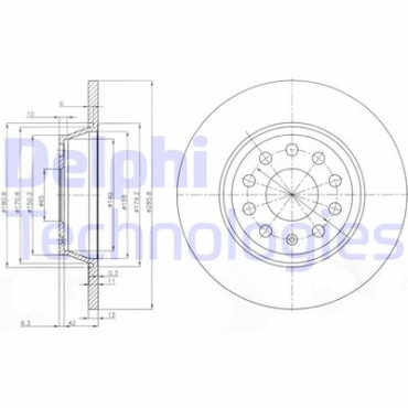 Диск гальмівний DELPHI bg3954c
