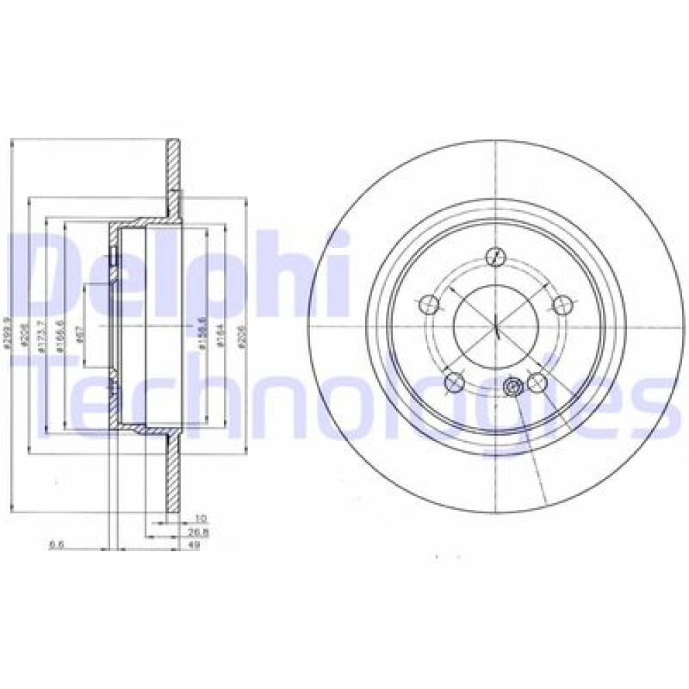 Тормозной диск DELPHI bg4153