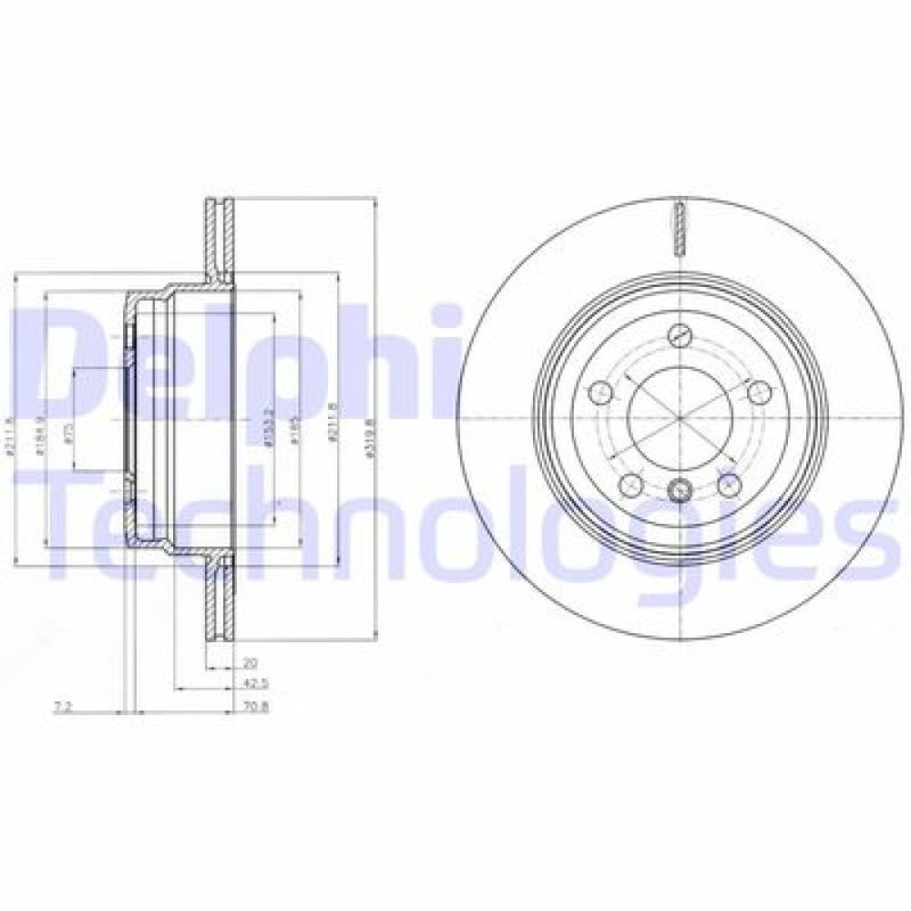 Тормозной диск DELPHI bg4168