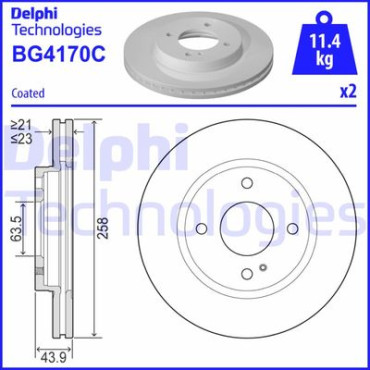 Диск гальмівний DELPHI bg4170c