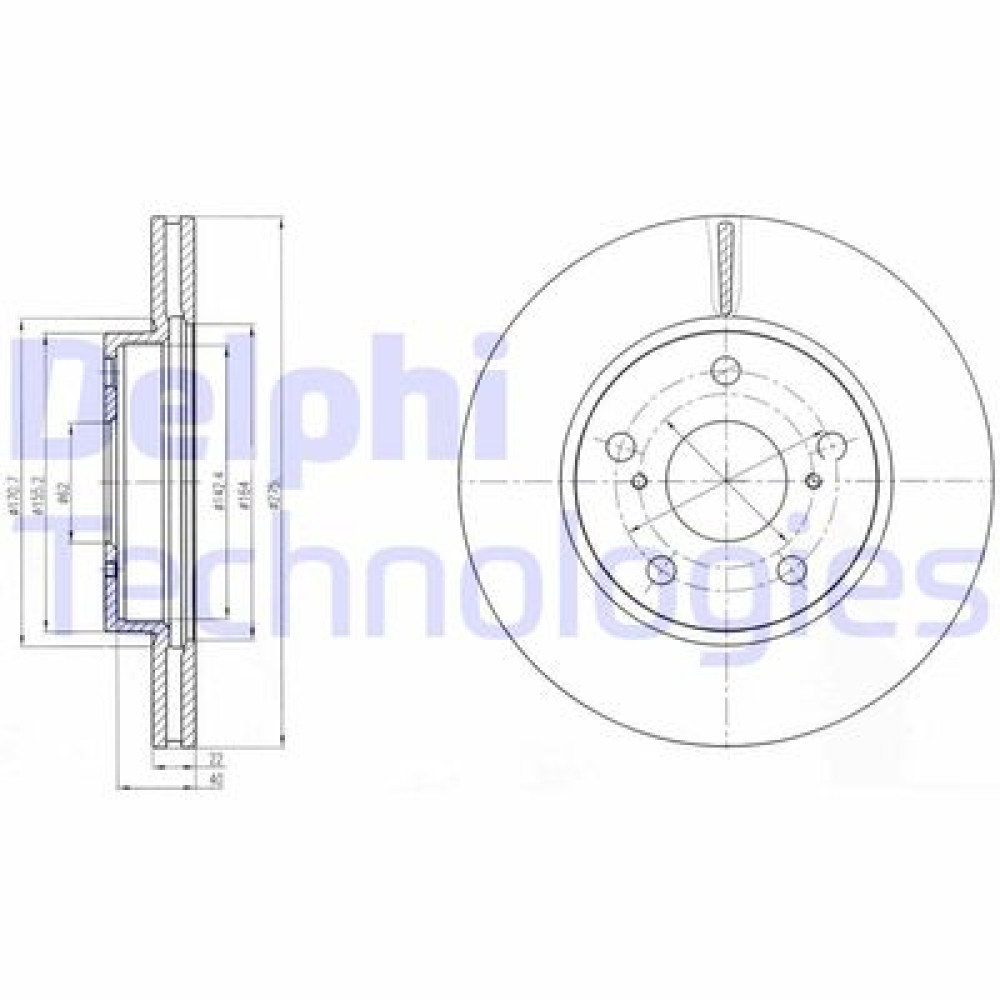 Диск гальмівний DELPHI bg4232