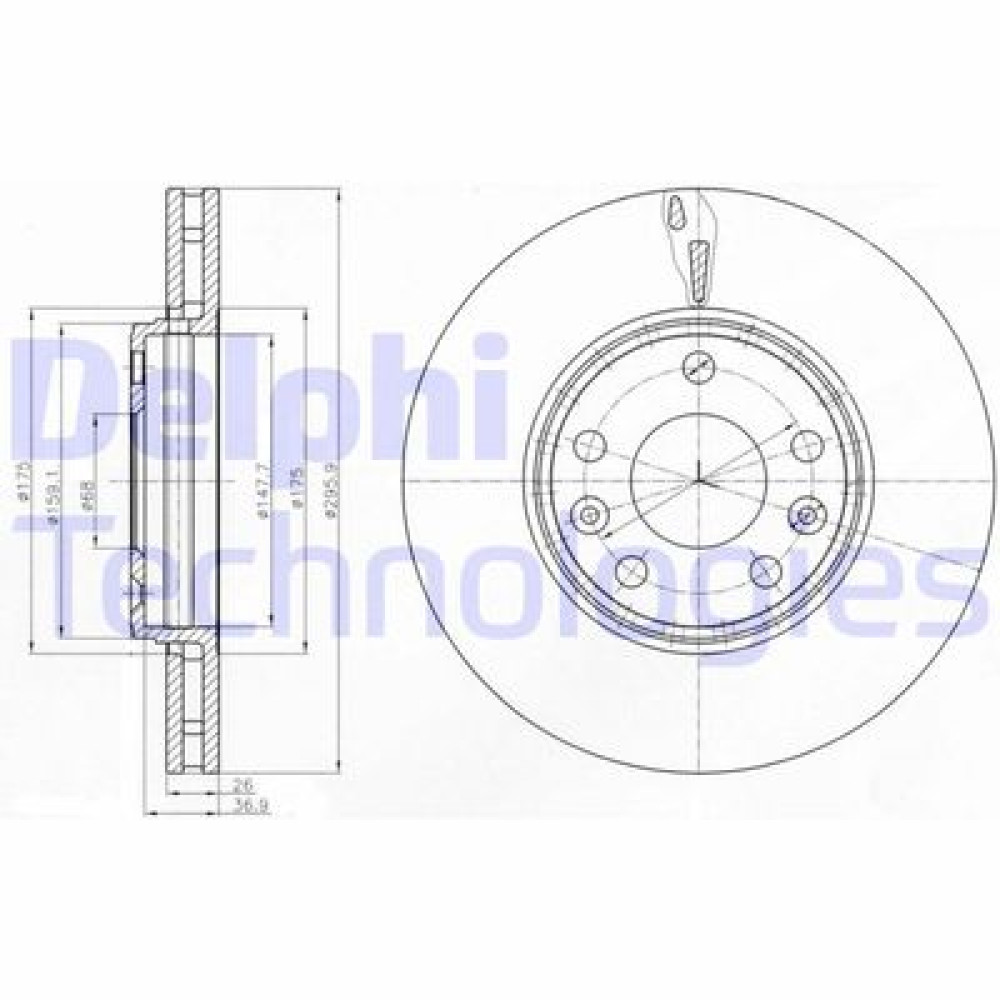 Диск тормозной DELPHI bg4264