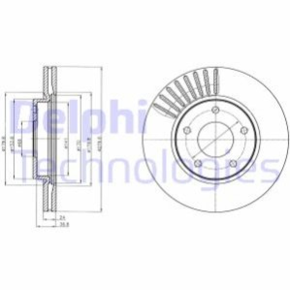 Диск гальмівний DELPHI bg4282c