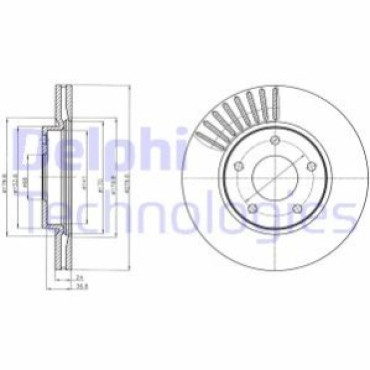 Диск гальмівний DELPHI bg4282c
