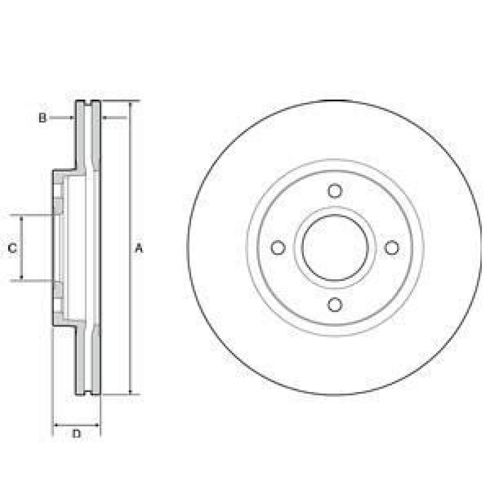 Тормозной диск DELPHI bg4569