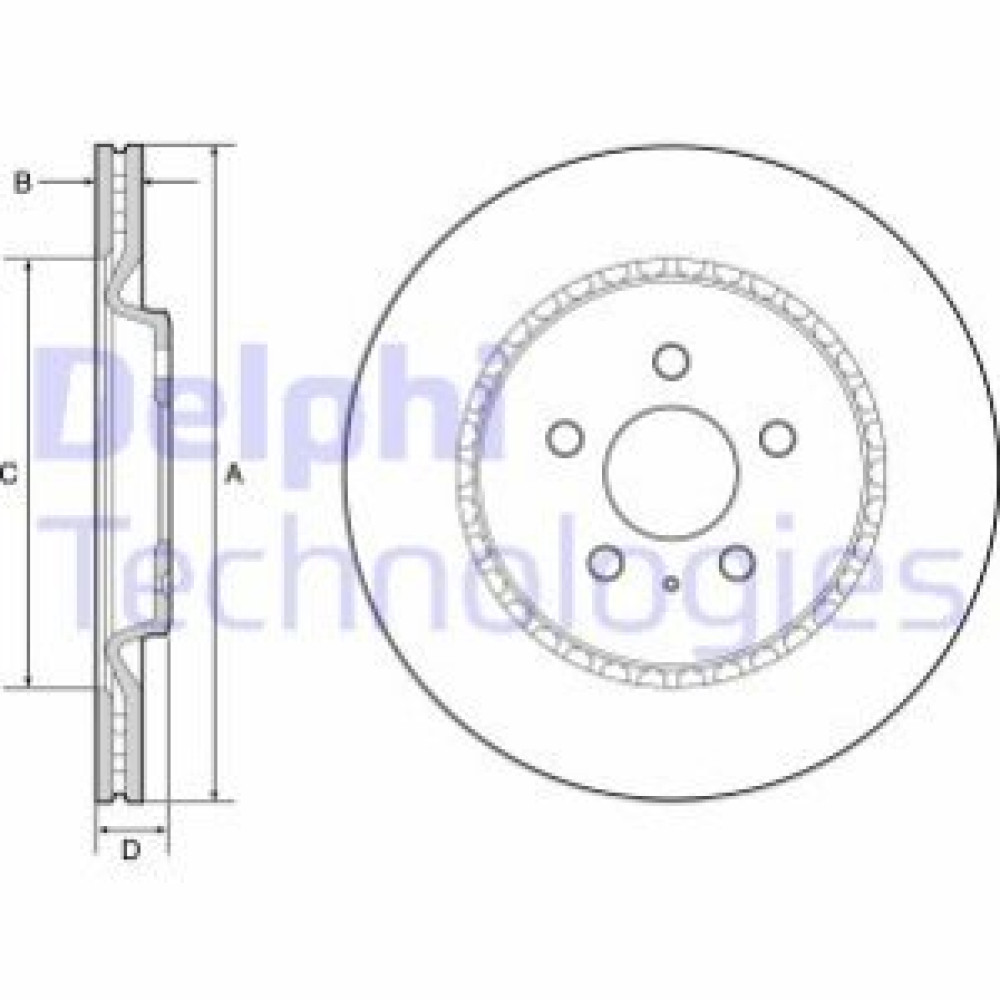 Диск тормозной DELPHI bg4643c