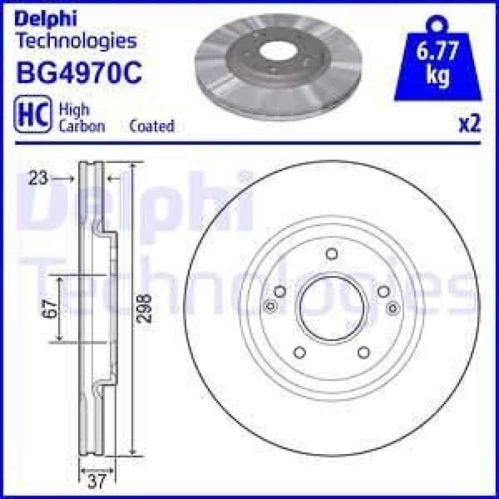Диск гальмівний DELPHI bg4970c