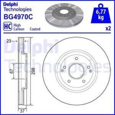Диск гальмівний DELPHI bg4970c