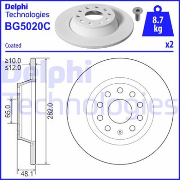Диск тормозной DELPHI bg5020c