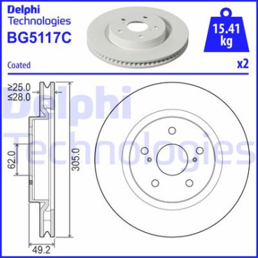 Диск тормозной DELPHI bg5117c