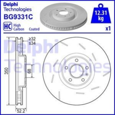 Диск гальмівний DELPHI bg9331c