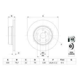 Диск тормозной задний BOSCH 0986479166