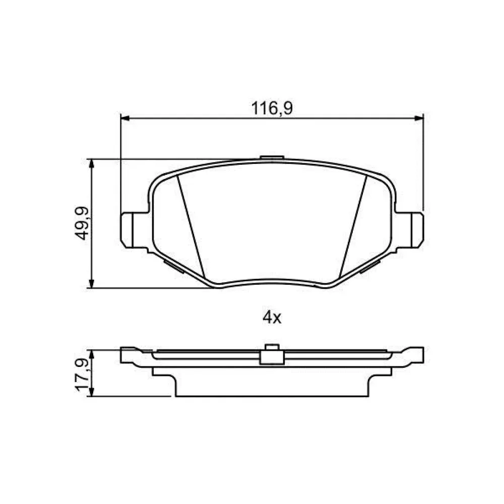 Дисковi колодки заднi BOSCH 0986495396