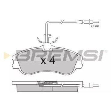 Тормозные колодки передние с датчиком BREMSI bp2711