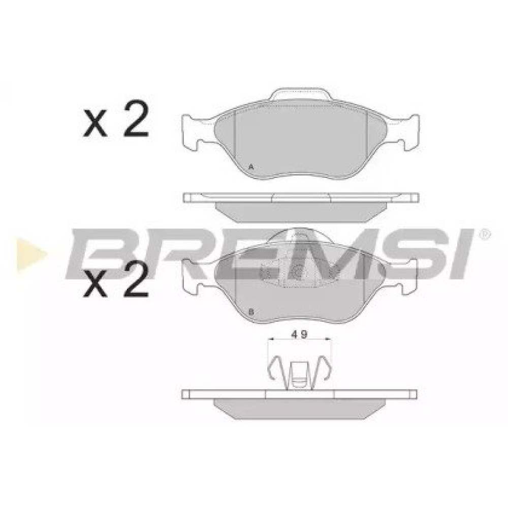 Гальмівні колодки передні BREMSI bp2872