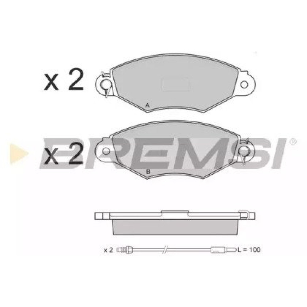 Гальмівні колодки передні з датчиком BREMSI bp3019