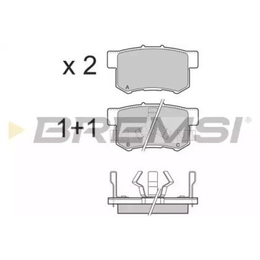 Тормозные колодки задние BREMSI bp3374
