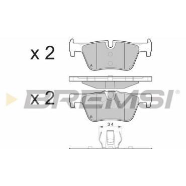 Тормозные колодки задние BREMSI bp3494