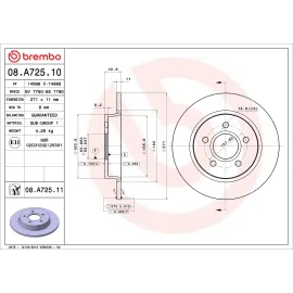 Диск гальмівний BREMBO 08a72511