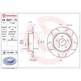 Гальмівний диск задній BREMBO 08b60175