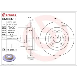 Тормозной диск задний BREMBO 08n23311