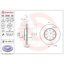 Диск гальмівний BREMBO 09309021