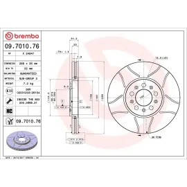 Диск гальмівний BREMBO 09701076
