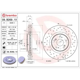 Диск гальмівний BREMBO 09b2691x