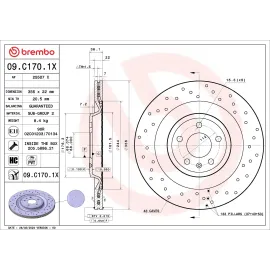 Тормозной диск BREMBO 09c1701x