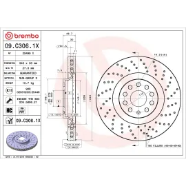 Диск гальмівний Xtra BREMBO 09c3061x