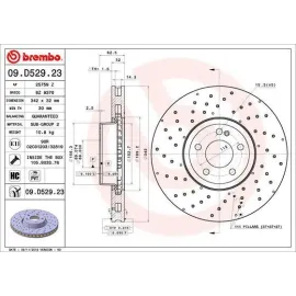 Тормозной диск вентилируемый с перфорацией Brembo 09D52923