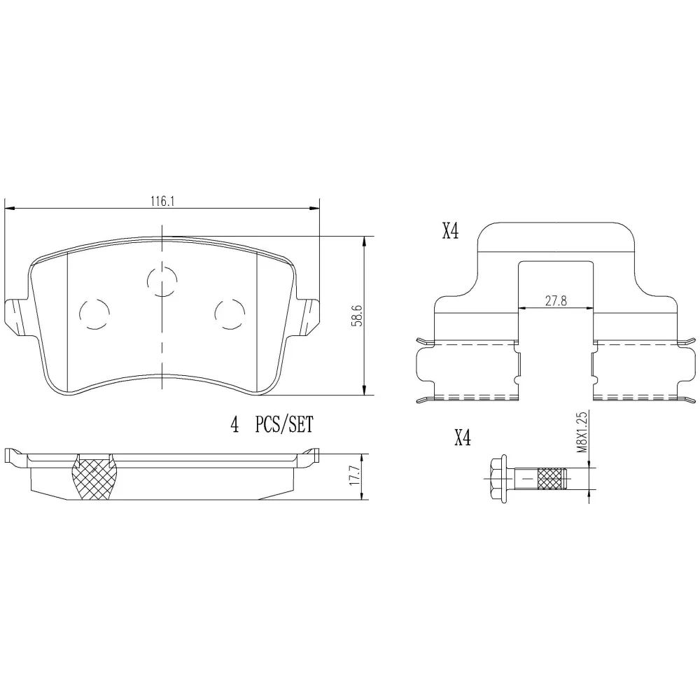 Дискові колодки BREMBO p85100nx