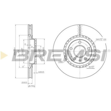 Гальмівний диск передній BREMSI cd6156v