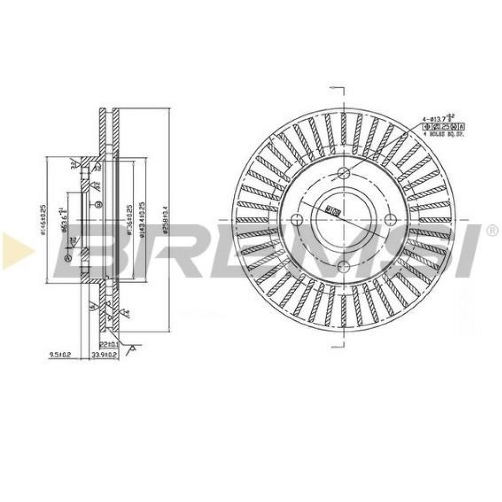 Гальмівний диск передній BREMSI cd7072v