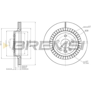 Тормозной диск задний BREMSI cd7802v