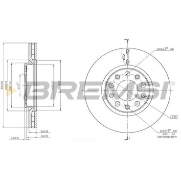 Гальмівний диск передній BREMSI cd7956v