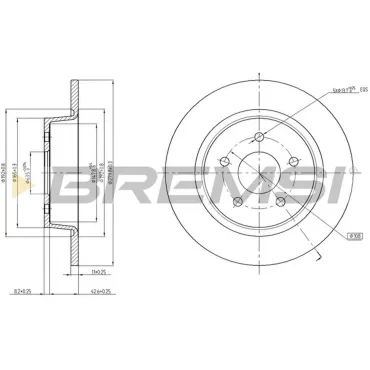 Тормозной диск задний BREMSI cd8058s