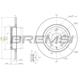 Гальмівний диск задній BREMSI cd8477s