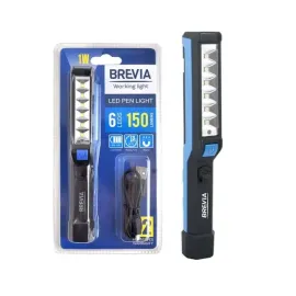 LED Pen Light 6SMD+1W LED, 150lm, 900mAh, microUSB, блістер BREVIA 11210