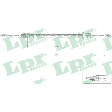 Трос ручного тормоза LPR c0212b