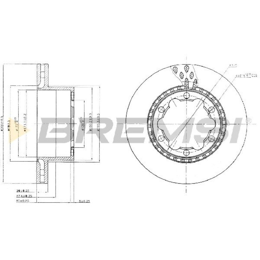 Тормозной диск задний BREMSI cd5312v