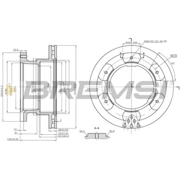 Тормозной диск задний BREMSI cd5332v