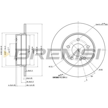 Гальмівний диск задній BREMSI cd6963s