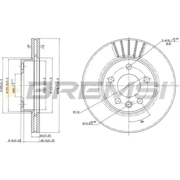 Гальмівний диск передній BREMSI cd7010v