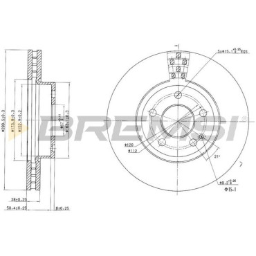 Гальмівний диск передній BREMSI cd7203v