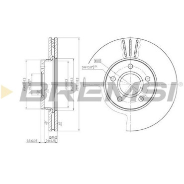 Гальмівний диск передній BREMSI cd7222v